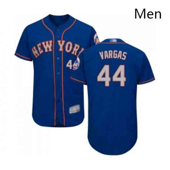 Mens New York Mets 44 Jason Vargas Royal Gray Alternate Flex Base Authentic Collection Baseball Jersey